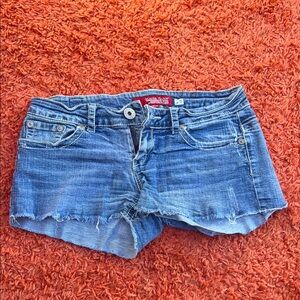 28 Guess Blue Distressed Jean Shorts